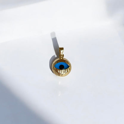 18k Gold Blue Protective Eye Charm