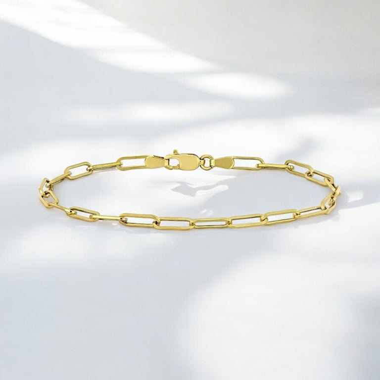 18k Gold Paperclip Bracelet