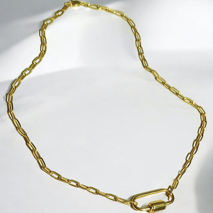 18k Gold Paperclip Necklace