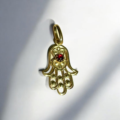 18k Gold Hand Of Hamsa Charm