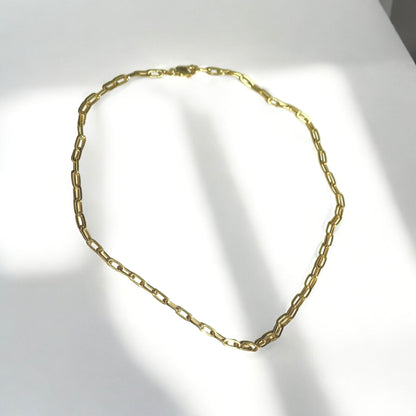 18k Gold Paperclip Necklace