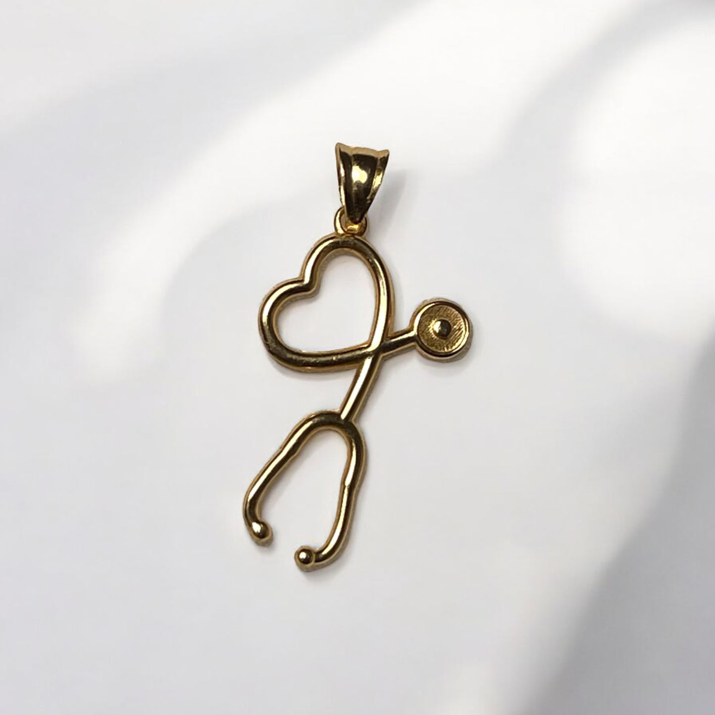 18K Gold Heart Stethoscope Charm