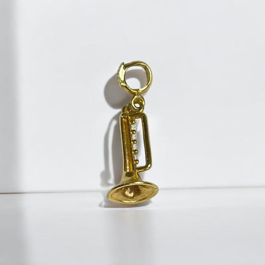 18k Gold Trumpet Charm