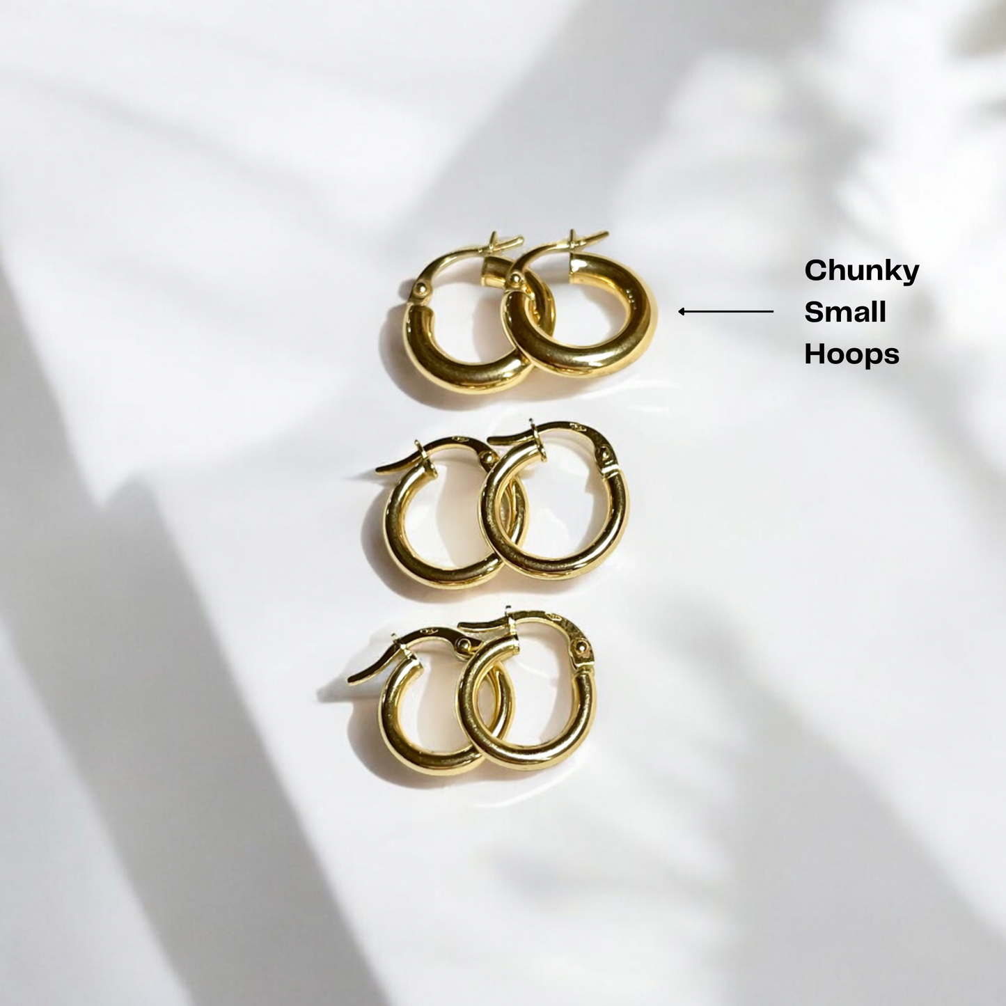 18k Gold Chunky Hoop Earrings