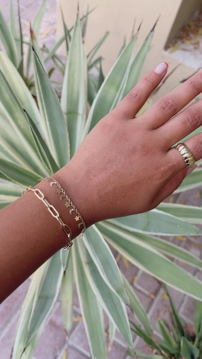 18k Gold Paperclip Bracelet